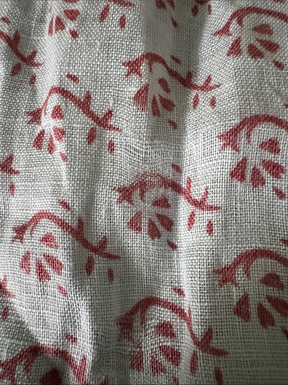 CPShades linen Long-Sleeve pale blue Dress with Red Floral Motif - Picture 12 of 13